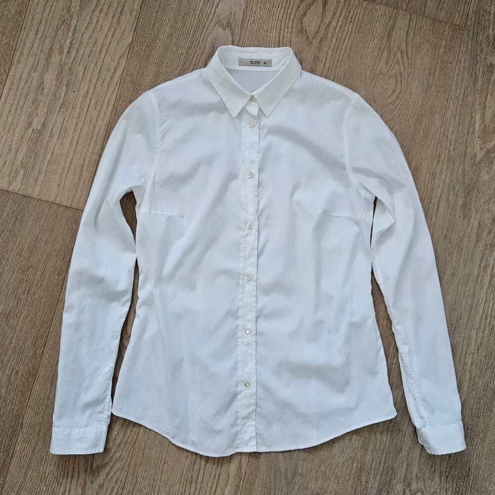 Etro White Cotton Jacquard Button-Down Shirt – Size IT 42, US 6